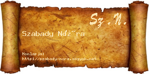 Szabady Nóra névjegykártya
